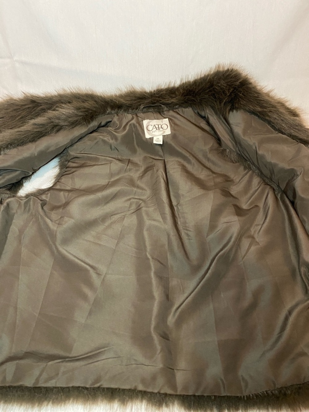 Plush Faux Fur Vest in Taupe - Picture 11 of 11